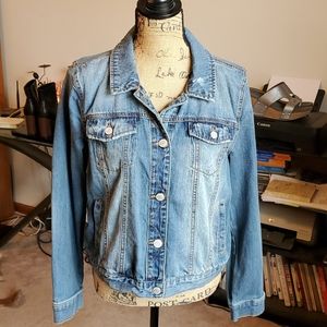 Mudd destructed denim jean jacket size Large